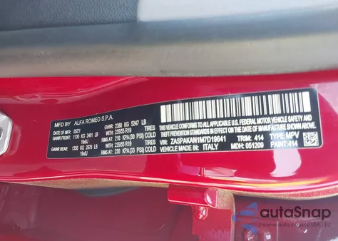 2021 Alfa Romeo Stelvio Awd from USA, damaged, VIN ZASPAKAN1M7D19641